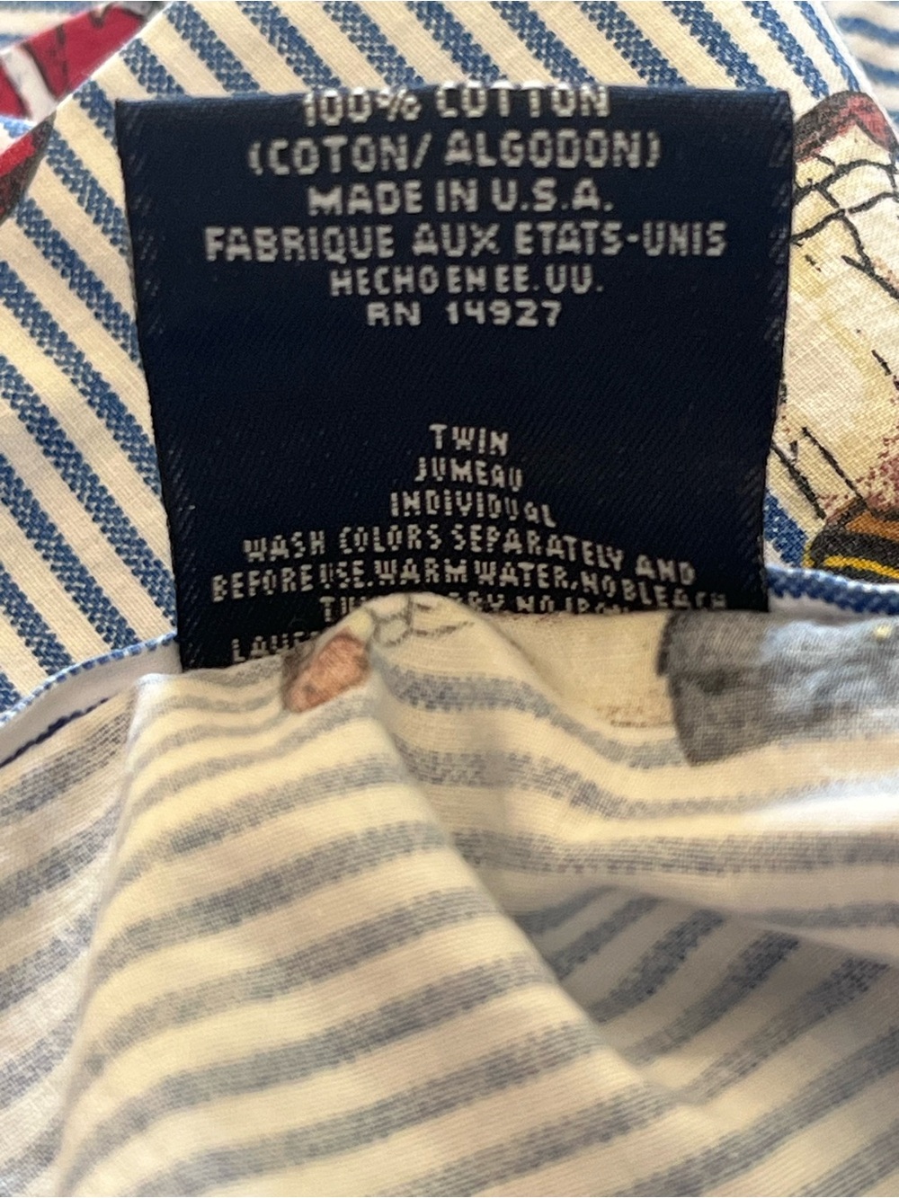 Vintage Ralph Lauren Polo Bear twin flat sheet frayed - Picture 7 of 7